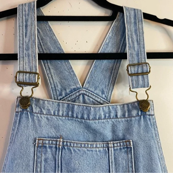 Crewcuts J.Crew Girls Denim Short Overalls Size 14 Adjustable Straps Pocket Bib - Picture 4 of 9